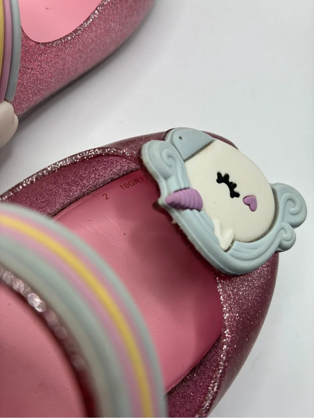 Mini Melissa Ultragirl Unicorn Mary Jane Flats Pink Glitter Toddler Girls Size 8